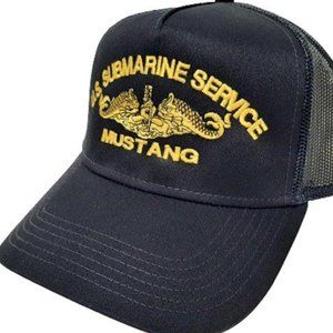 U.S. Submarine Service Mustang Boat Solid or Mesh Hat Cap Blue U.S. Navy Ship